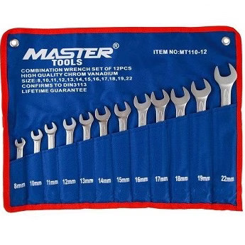 مجموعه آچار ۱۲ عددی یکسر تخت و رینگی مستر مدل MT110-12